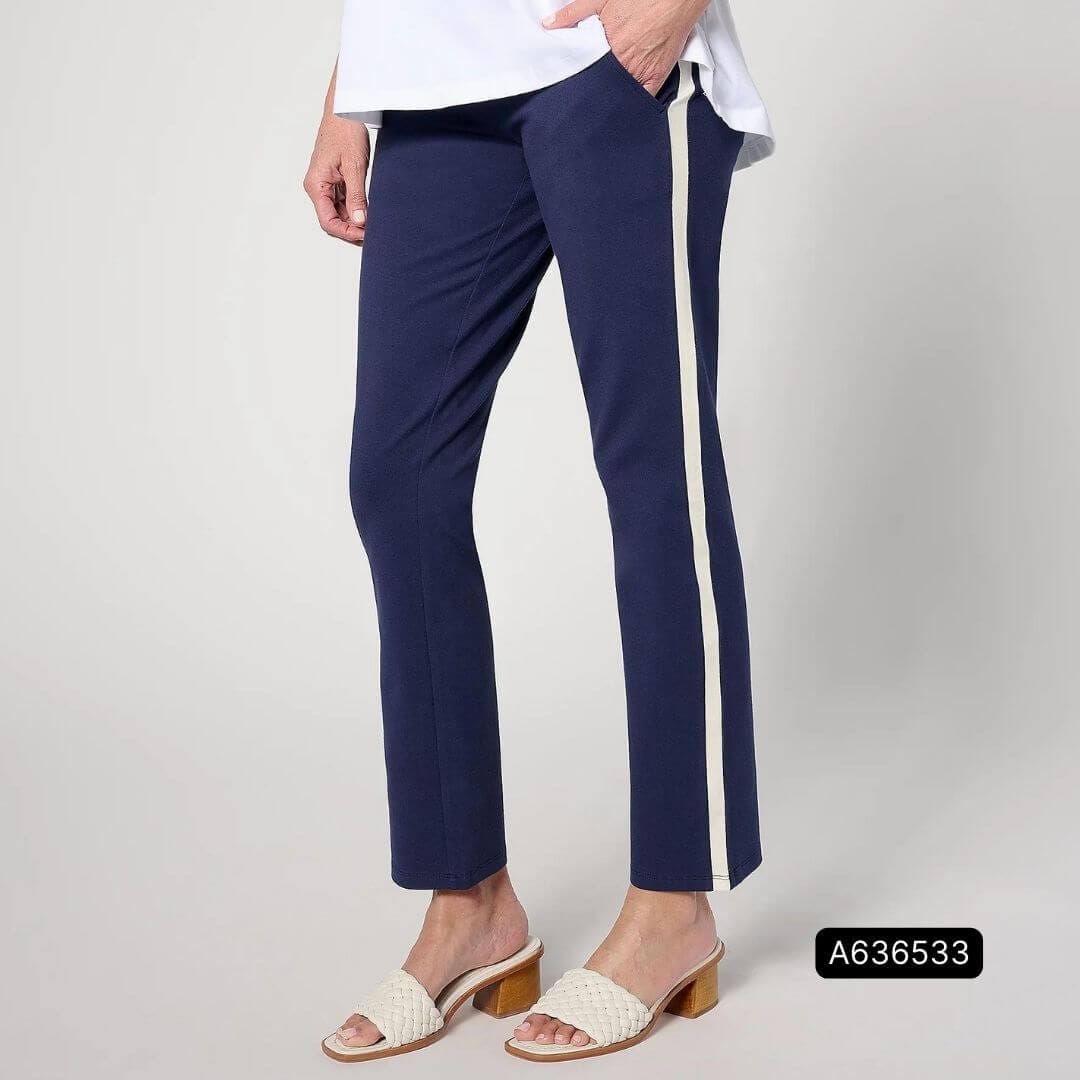 Women with Control® Tummy Control Slim Ankle Pant w/ Contrast Detail